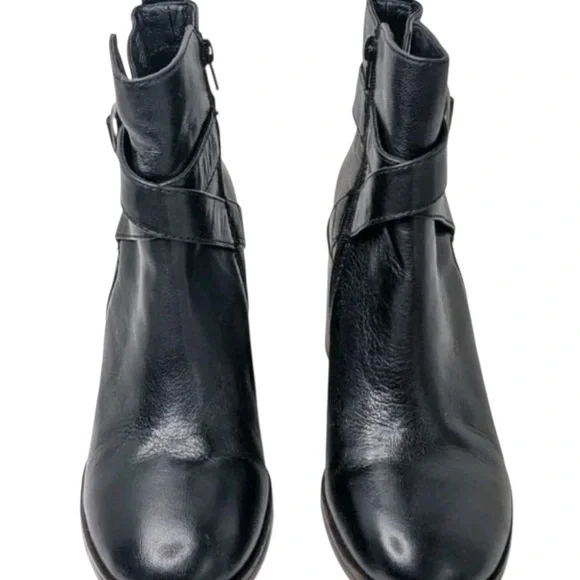 Crown Vintage Courla Bootie Side Buckle & Zipper Leather Ankle Boots NIB Size 8 - Picture 6 of 9